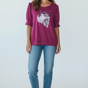 Torrid Purple Skull Graphic Tee